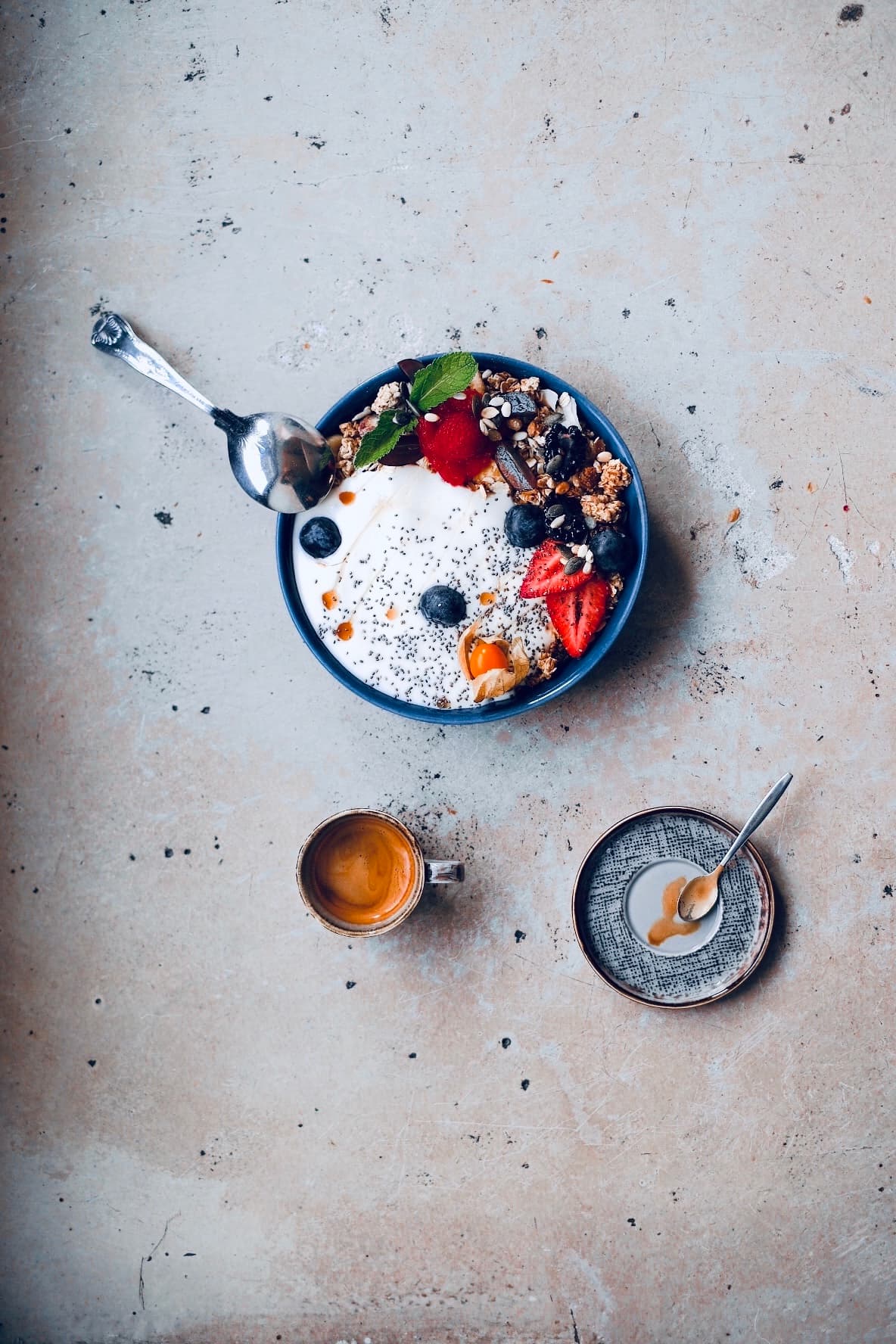 Mueslinola bowl with espresso at Factory Girl